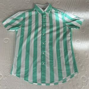 Denim & Flower small striped button down short sleeve shirt